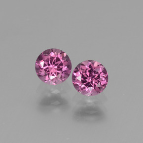 1.02 ct Pink Rhodolite Garnet Gemstone, Rhodolite Garnet Gem in Round Facet Shape for Sale.