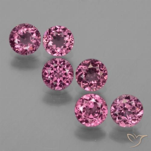 Granato rodolite a taglio rotondo da 2,76 ct, 4,7 mm dalla Tanzania, Photo A
