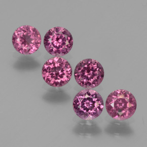 Medium-Dark Purple Rhodolit-Granat Edelstein - 0.3ct Rund Facettenschliff (ID: 441015)