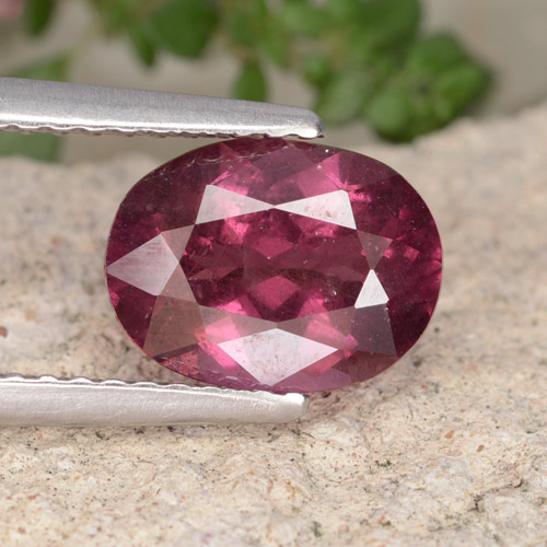 Красновато-пурпурный Родолит Гранат Камень - 2.1ct Фасетный Овал (ID: 441311)