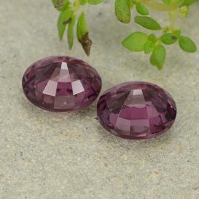Rhodolite Garnet Gemstones in 7.4 x 6.5 mm Size for Sale, Rhodolite Garnet Stones in Purplish Pink Color
