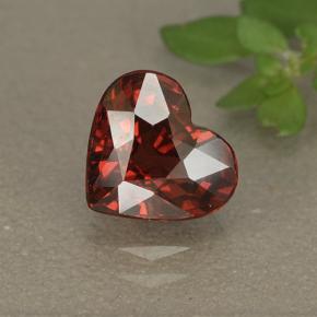 1.77 ct Red Rhodolite Garnet Gemstone, Rhodolite Garnet Gem in Heart Facet Shape for Sale.