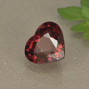 1.63 ct Red Rhodolite Garnet Stone, Natural Rhodolite Garnet in Heart Facet Shape for Sale