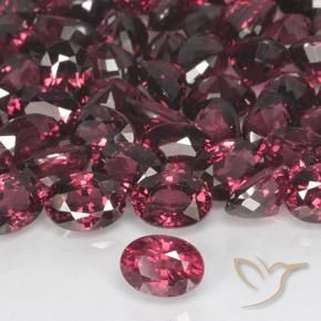 46.04 ctw Red Rhodolite Garnet Stones, Natural Rhodolite Garnet in Oval Facet Shape for Sale