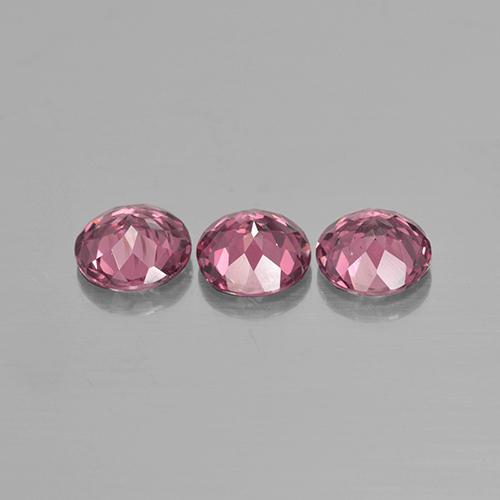 Rhodolite Garnet Gemstones in 5.5 mm Size for Sale, Rhodolite Garnet Stones in Pinkish Rose Color