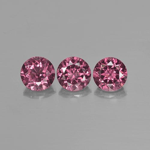 2.62 ctw Pink Rhodolite Garnet Gemstones, Rhodolite Garnet Gems in Round Facet Shape for Sale.