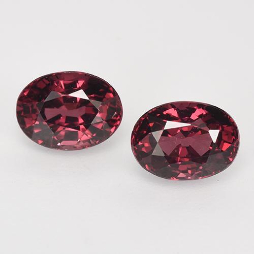 Purple-Red Родолит Гранат Камень - 1.4ct Фасетный Овал (ID: 525931)