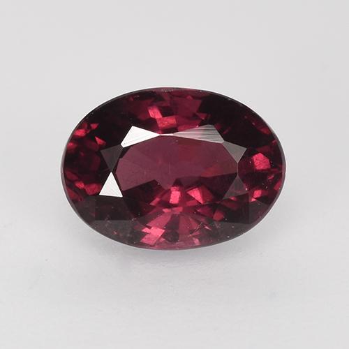 Малиново-красный Родолит Гранат Камень - 1.2ct Фасетный Овал (ID: 526003)
