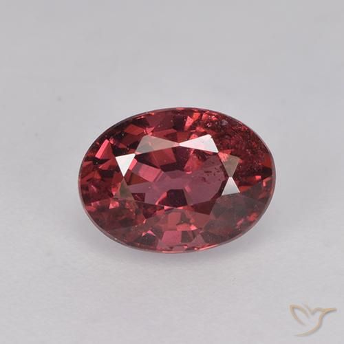 Granate Rodolita Forma ovalada de 1,23 ct de Mozambique, Dimensión 7 x 5,2mm, Claridad VS, Piedra preciosa natural No tratado, 1 pieza de Granate Rodolita en color medium dark-red, Dureza Mohs de 6.5 - 7.5 Adecuado para joyas de uso diario, Photo A