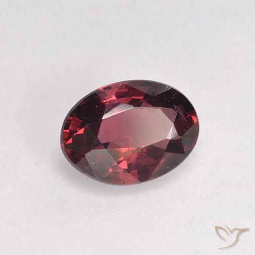 0.96 ct Red Rhodolite Garnet Stone, Natural Rhodolite Garnet in Oval Facet Shape for Sale
