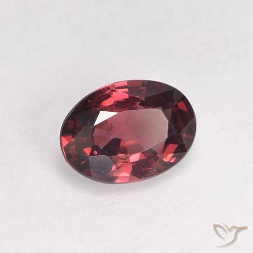 0.89 ct Red Rhodolite Garnet Stone, Natural Rhodolite Garnet in Oval Facet Shape for Sale