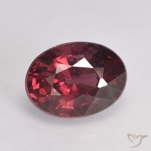 1.25ct Natural Medium-Dark Red Rhodolite Garnet, Oval, VS