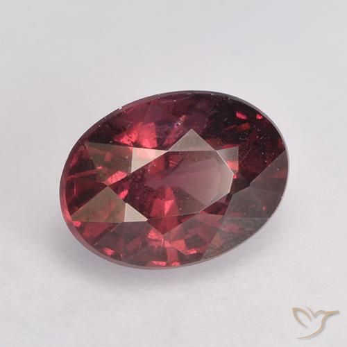 1.25 ct Red Rhodolite Garnet Stone, Natural Rhodolite Garnet in Oval Facet Shape for Sale