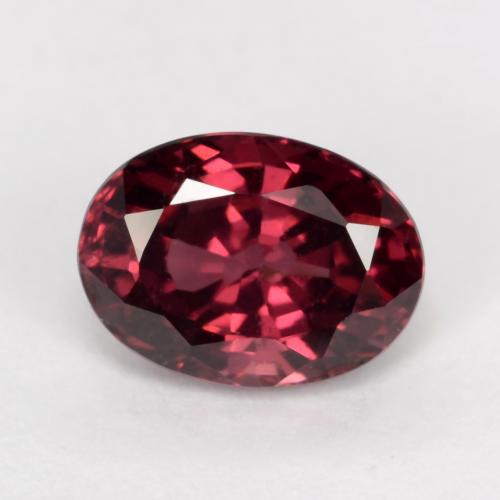 1.15 ct Red Rhodolite Garnet Gemstone, Rhodolite Garnet Gem in Oval Facet Shape for Sale.