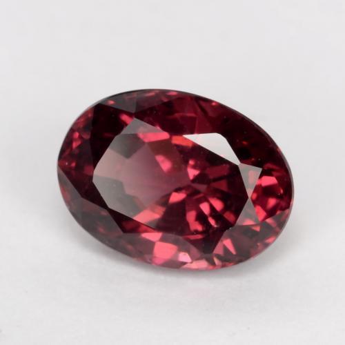 1.15 ct Red Rhodolite Garnet Stone, Natural Rhodolite Garnet in Oval Facet Shape for Sale
