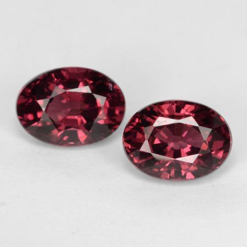 Pourpre-Rouge Grenat Rhodolite gemme - 1.2ct Ovale facette (ID: 541796)