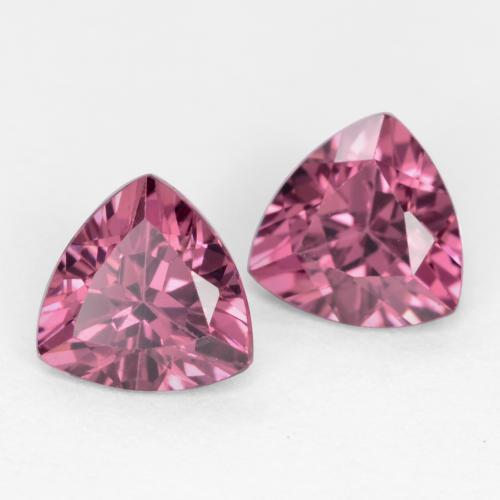 1.12 ctw Purple Rhodolite Garnet Stones, Natural Rhodolite Garnet in Trillion Facet Shape for Sale