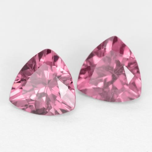 1.09 ctw Purple Rhodolite Garnet Stones, Natural Rhodolite Garnet in Trillion Facet Shape for Sale