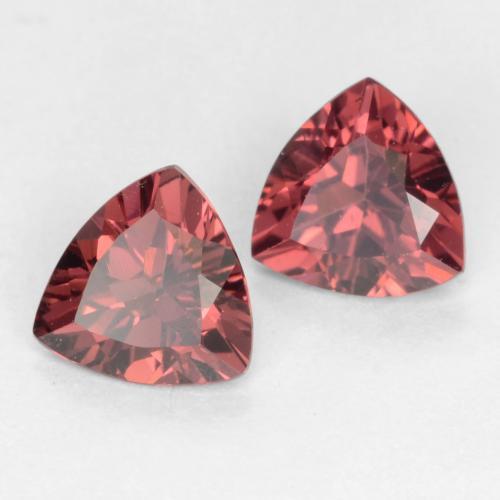 0.99 ctw Red Rhodolite Garnet Stones, Natural Rhodolite Garnet in Trillion Facet Shape for Sale