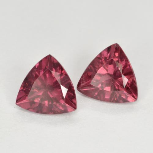 1.02 ctw Purple Rhodolite Garnet Stones, Natural Rhodolite Garnet in Trillion Facet Shape for Sale