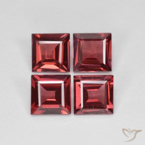 3.12ctw Natural Deep Wine Red Rhodolite Garnet, Square, VS