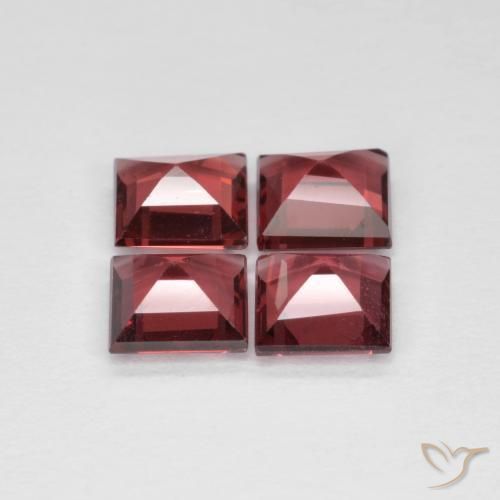 Rhodolite Garnet Gemstones in 5 x 5 mm (calibrated) Size for Sale, Rhodolite Garnet Stones in Deep Wine Red Color