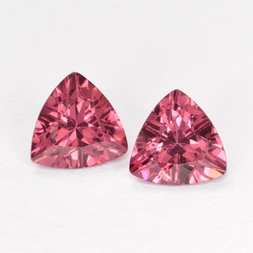 0.93 ctw Red Rhodolite Garnet Gemstones, Rhodolite Garnet Gems in Trillion Facet Shape for Sale.