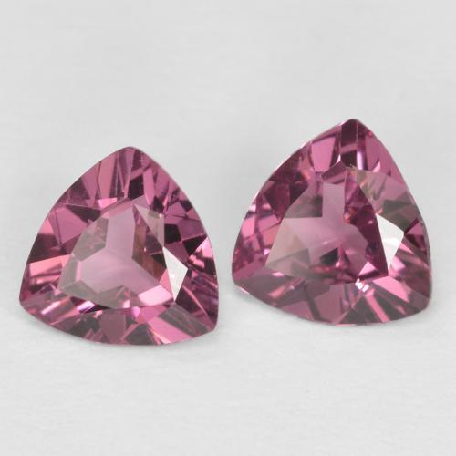 0.86 ctw Purple Rhodolite Garnet Stones, Natural Rhodolite Garnet in Trillion Facet Shape for Sale