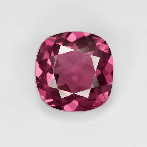 1.97ct Cushion-cut Purple Rhodolite Garnet from Mozambique, Dimension 7.4 x 7.2mm, VS Clarity, Natural untreated gemstone, 1pc Rhodolite Garnet in Bright Berry Purple Color, Mohs Hardness of 6.5 - 7.5 suitable for daily wear jewelry, Photo A