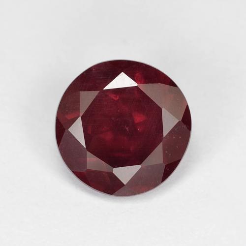 Granate Rodolita Roja Circular de 6,8mm de Mozambique, peso de 1.31 ct, piedra preciosa natural No tratado en VS Clarity, Granate Rodolita Faceta Redonda de 1 pieza - Color: Rojo medio, dureza Mohs de 6.5 - 7.5 Adecuado para joyas de uso diario, Photo A