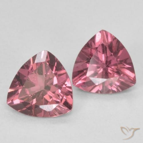 1.01 ctw Red Rhodolite Garnet Stones, Natural Rhodolite Garnet in Trillion Facet Shape for Sale