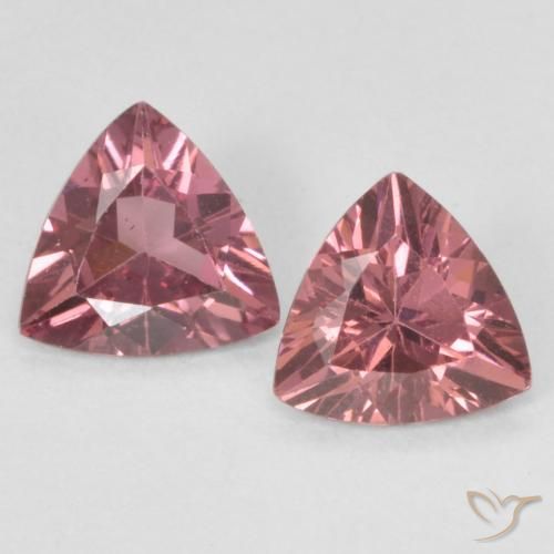 Granato rodolite taglio trilioni da 0,79 ct, 5,1 x 5 mm dal Mozambico, Photo A