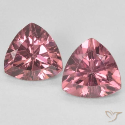 1.06 ct Trillion Cut Rhodolite Garnet, 5.3 x 5.2 mm From Mozambique, Photo A