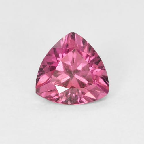 0.51ct Trillion Facet Pink Rhodolite Garnet from Mozambique, Dimension 5.1 x 5mm, Natural untreated Gemstone, VS Clarity, 1 piece Rhodolite Garnet in Fruit Punch Red Color, Mohs Hardness of 6.5 - 7.5 suitable for daily wear jewelry, Photo A