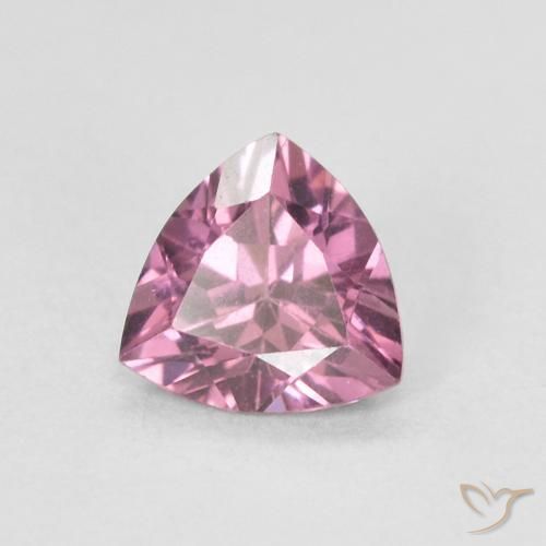 0.55ct Trillion Facet Pink Rhodolite Garnet from Mozambique, Dimension 5.2 x 5.2mm, VVS-VS Clarity, Natural untreated gemstone, 1pc Rhodolite Garnet in Purple Pink Color, Mohs Hardness of 6.5 - 7.5 suitable for daily wear jewelry, Photo A