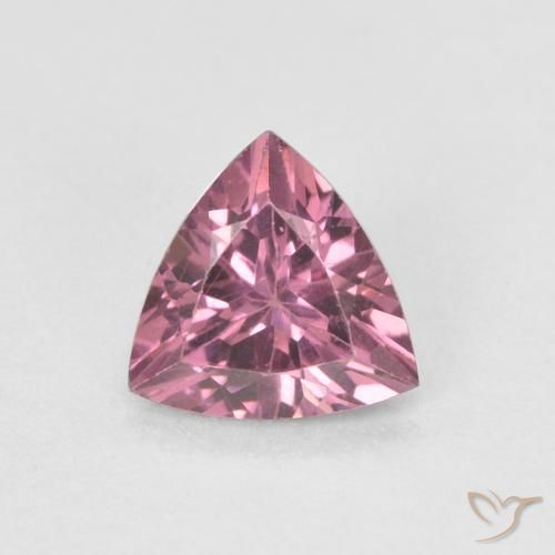 0.53ct Trillion Facet Pink Rhodolite Garnet from Mozambique, Dimension 5.3 x 5.1mm, VVS-VS Clarity, Natural untreated gemstone, 1pc Rhodolite Garnet in Purple Pink Color, Mohs Hardness of 6.5 - 7.5 suitable for daily wear jewelry, Photo A