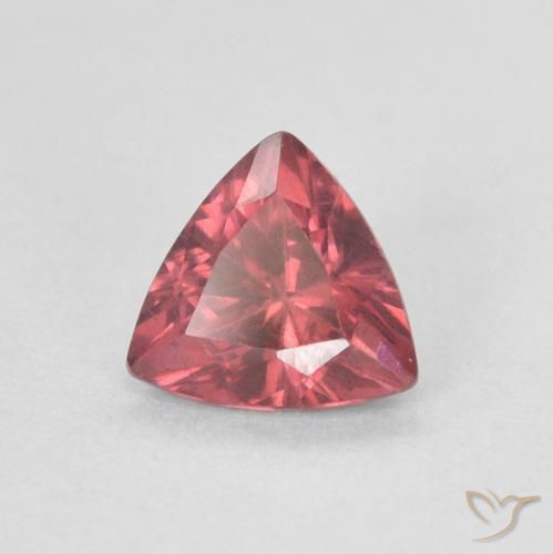 5.2 x 5mm Trillion Facet Pink Rhodolite Garnet from Mozambique, Weight of 0.53ct, Natural untreated Gemstone in VS Clarity, 1pc Rhodolite Garnet - Color: Deep Hot Pink, Mohs Hardness of 6.5 - 7.5 suitable for daily wear jewelry, Photo A