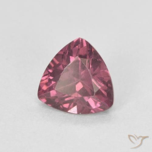 0.57 ct Red Rhodolite Garnet Stone, Natural Rhodolite Garnet in Trillion Facet Shape for Sale