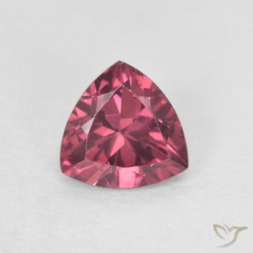 0.57 ct Trillion Cut Rhodolite Garnet, 5 x 5 mm From Mozambique, Photo A