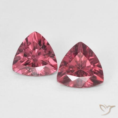 1.08 ct Trillion Cut Rhodolite Garnet, 5.3 x 5.2 mm From Mozambique, Photo A