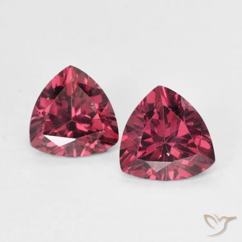 1.13 ct Trillion Cut Rhodolite Garnet, 5.2 x 5.2 mm From Mozambique, Photo A