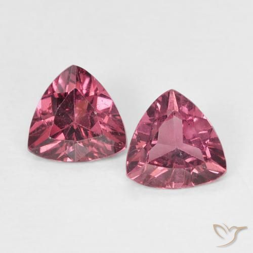 1.04 ct Trillion Cut Rhodolite Garnet, 5.3 x 5.2 mm From Mozambique, Photo A