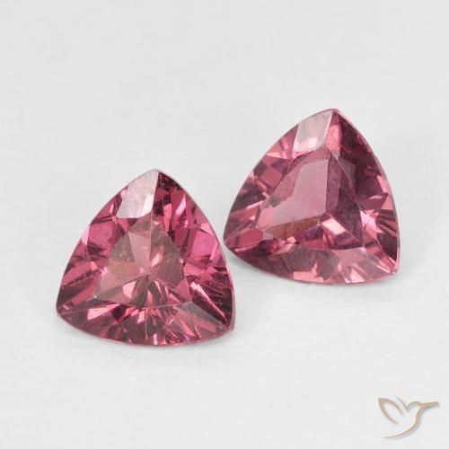 1.04 ctw Red Rhodolite Garnet Stones, Natural Rhodolite Garnet in Trillion Facet Shape for Sale