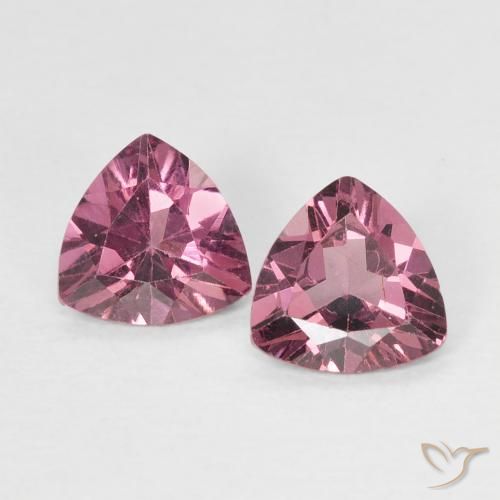 0.87 ct Trillion Cut Rhodolite Garnet, 5.2 x 5.1 mm From Mozambique, Photo A