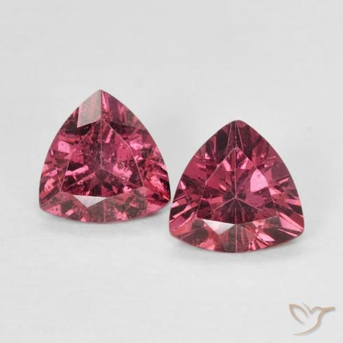 0.95 ct Trillion Cut Rhodolite Garnet, 5.1 x 4.9 mm From Mozambique, Photo A