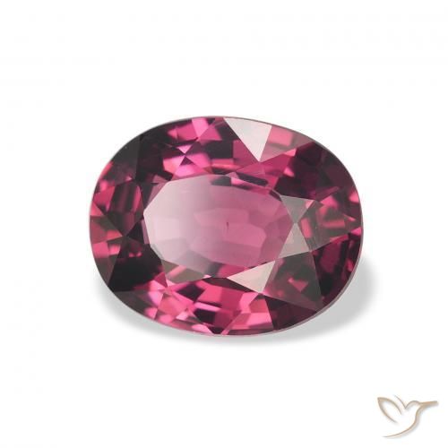 2.27 ct Purple Rhodolite Garnet Stone, Natural Rhodolite Garnet in Oval Facet Shape for Sale
