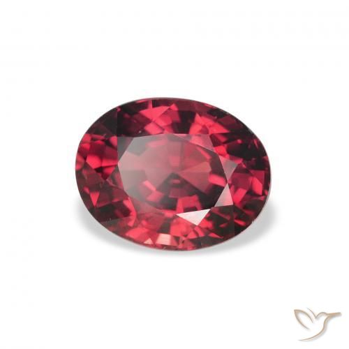 2.08 ct Red Rhodolite Garnet Stone, Natural Rhodolite Garnet in Oval Facet Shape for Sale