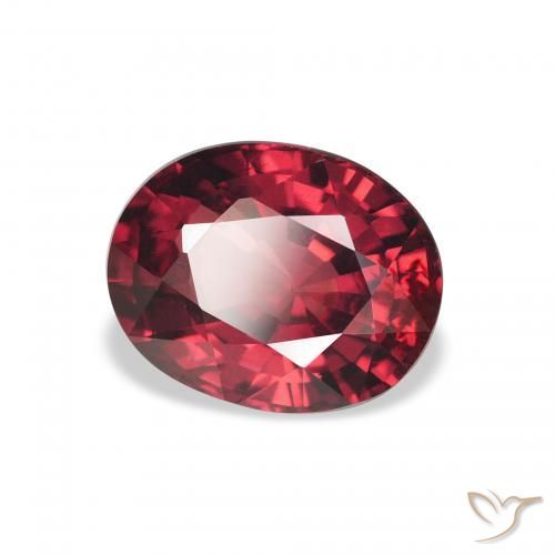 2.86 ct Red Rhodolite Garnet Stone, Natural Rhodolite Garnet in Oval Facet Shape for Sale