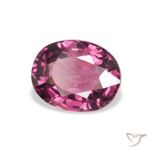 2.47 ct Purple Rhodolite Garnet Stone, Natural Rhodolite Garnet in Oval Facet Shape for Sale