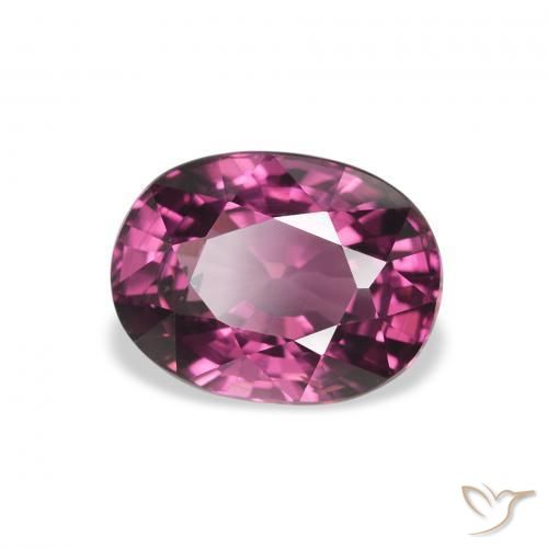 2.41 ct Purple Rhodolite Garnet Stone, Natural Rhodolite Garnet in Oval Facet Shape for Sale